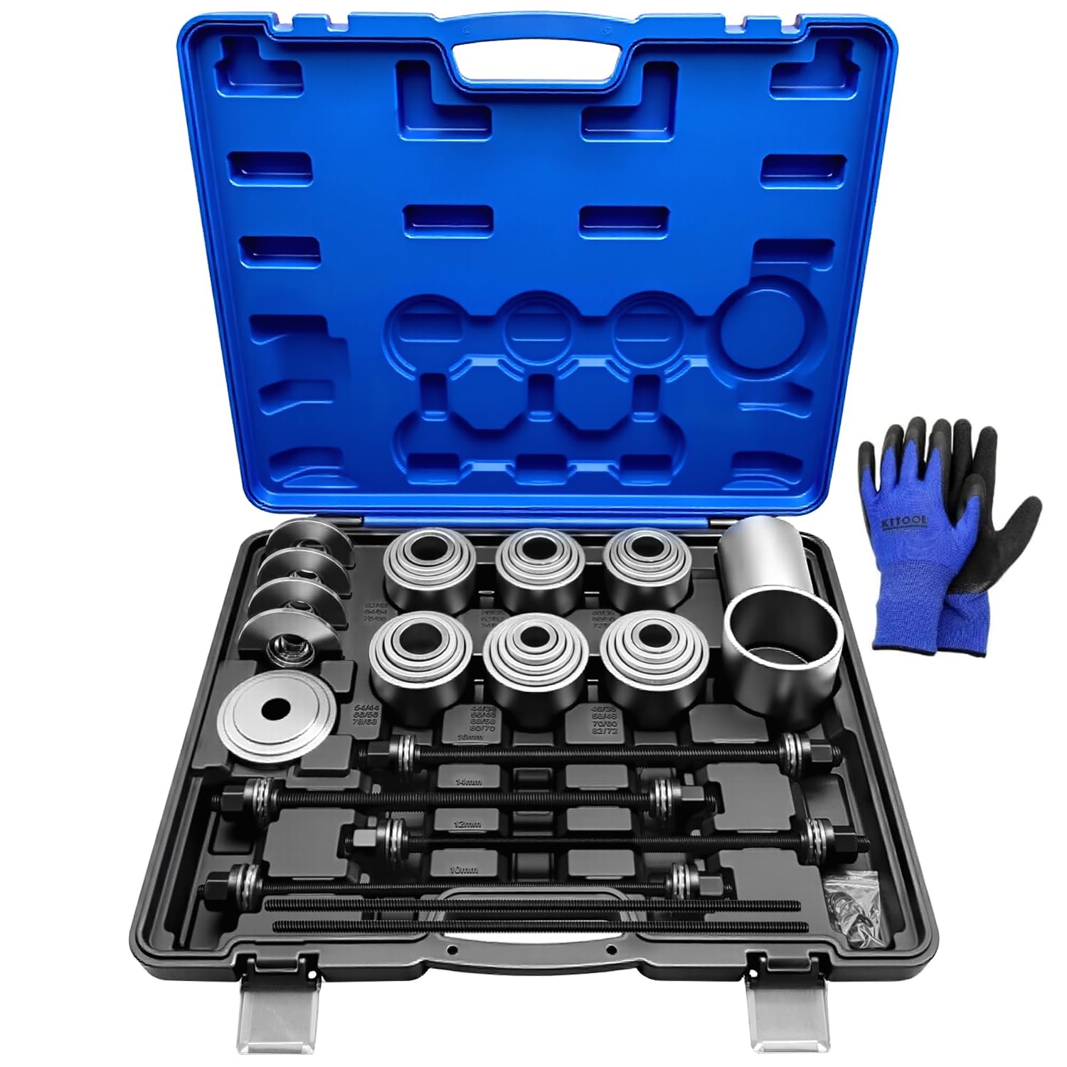 KTTOOL 40Pcs Pull and Press Sleeve Kit, Bushing Kit Extra Large, 40 Pcs