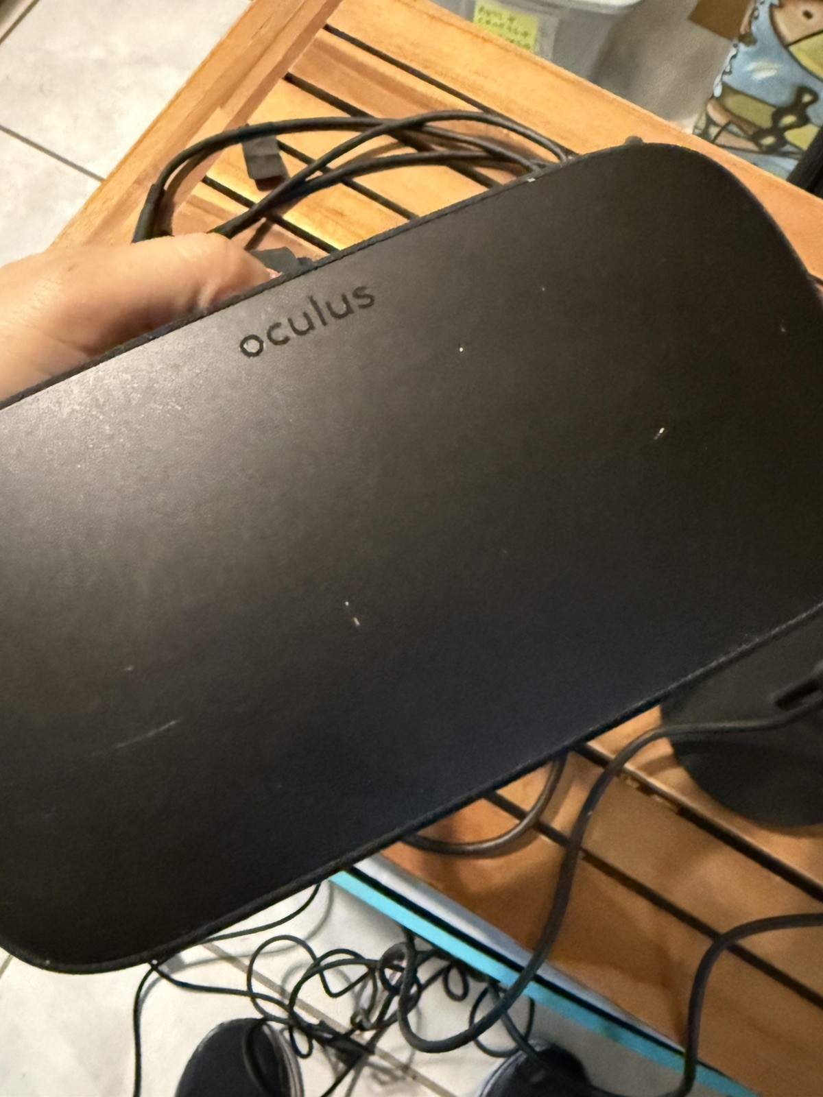 Oculus C-4 A VR Headset, 2 Sensors, 1 Controller, Original Cables, READ Descrip