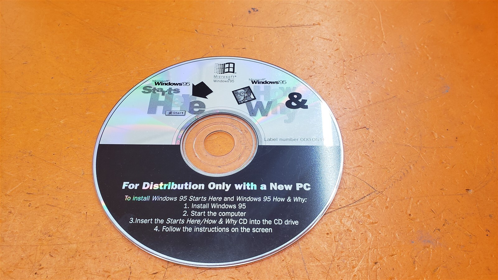 ⭐️⭐️⭐️⭐️⭐️ Microsoft Windows 95 Start Here How & Why CD 000-05188 Disc Only