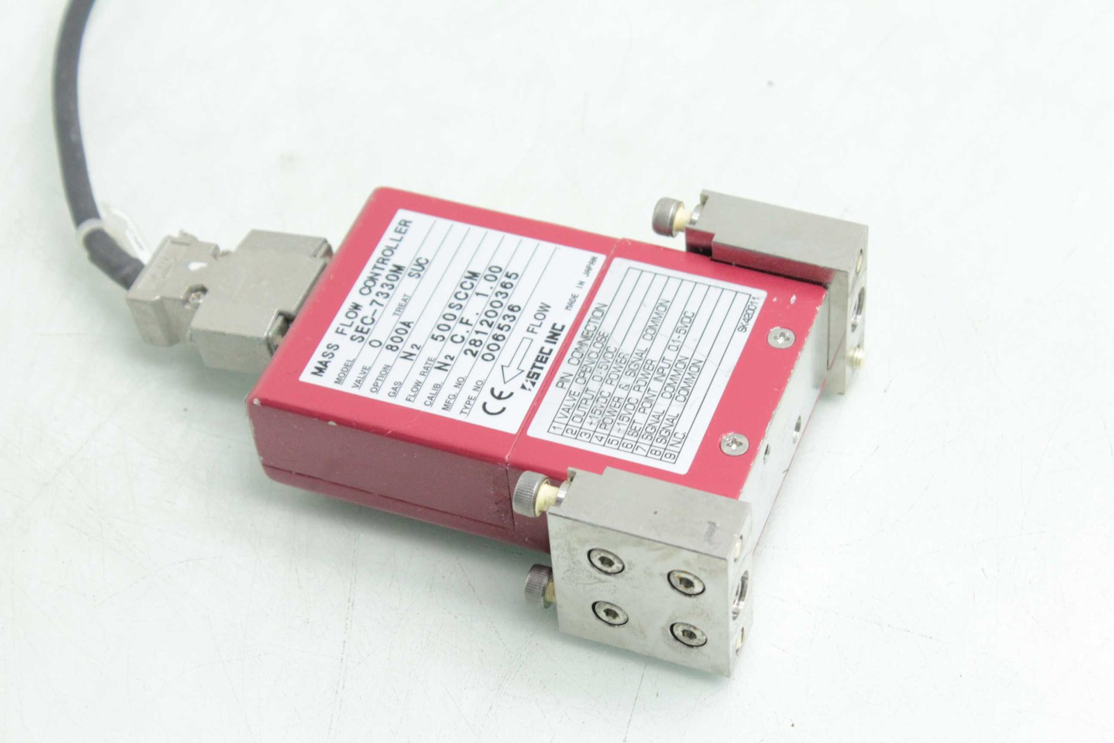 Stec SEF-7330 Mass Flow Controller / 500SCCM Flow Rate / for N2 Nitrogen