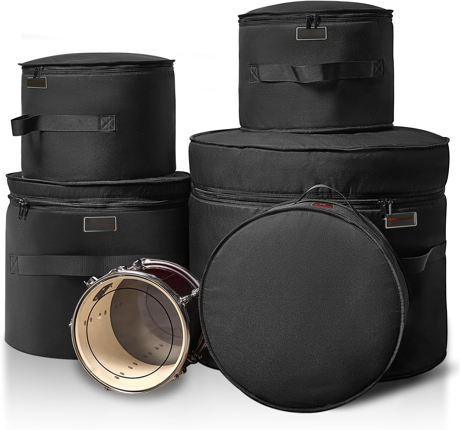 5PCS Padded Drum Bag Set for 22in Bass 12 13 16in Toms 14in Snare Drum