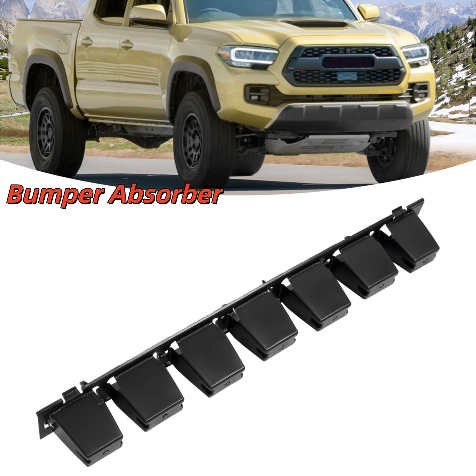Front Bumper Face Bar Impact Absorber Bracket Black For Toyota Tacoma 2016-2023