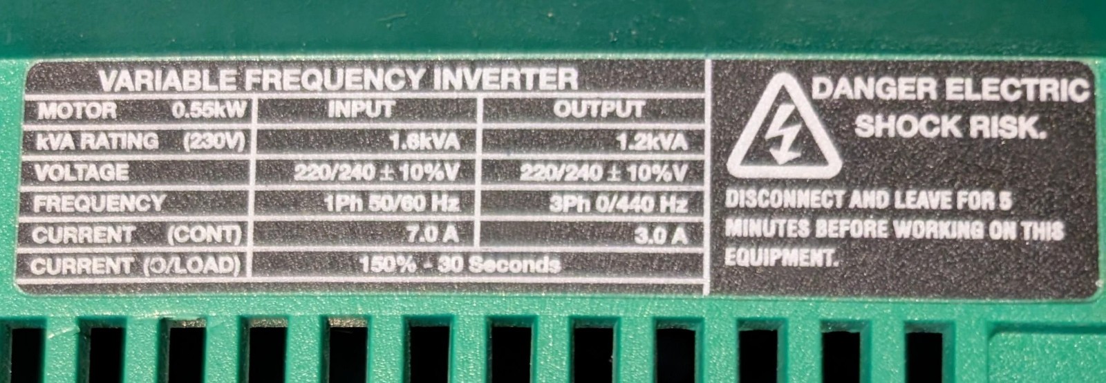 SECO,VC,AC ADJUSTABLE SPEED DRIVE NOS 5.5KW--3/4HP
