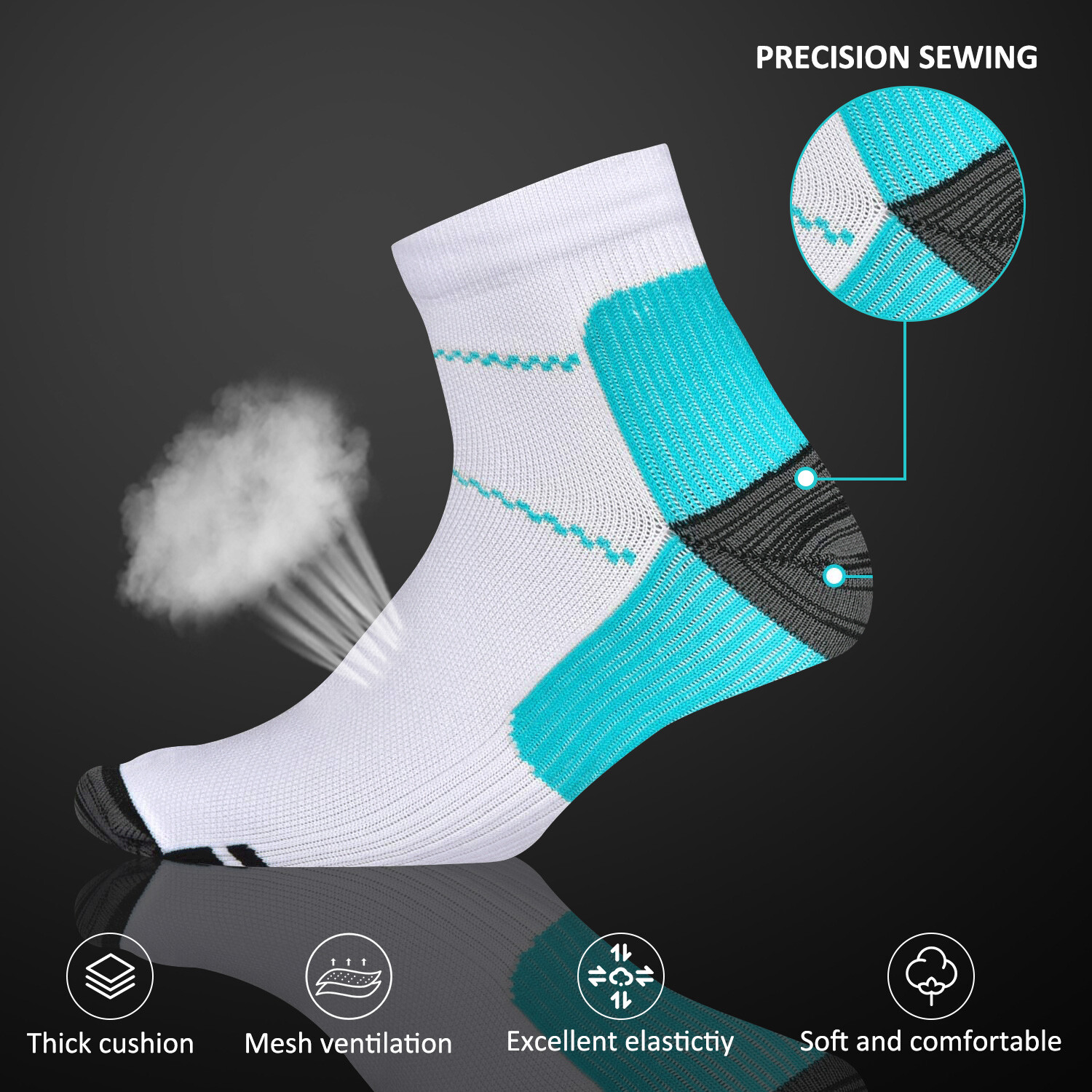 Compression Socks for Plantar Fasciitis-Ankle Support & Foot Pain Relief Sleeves