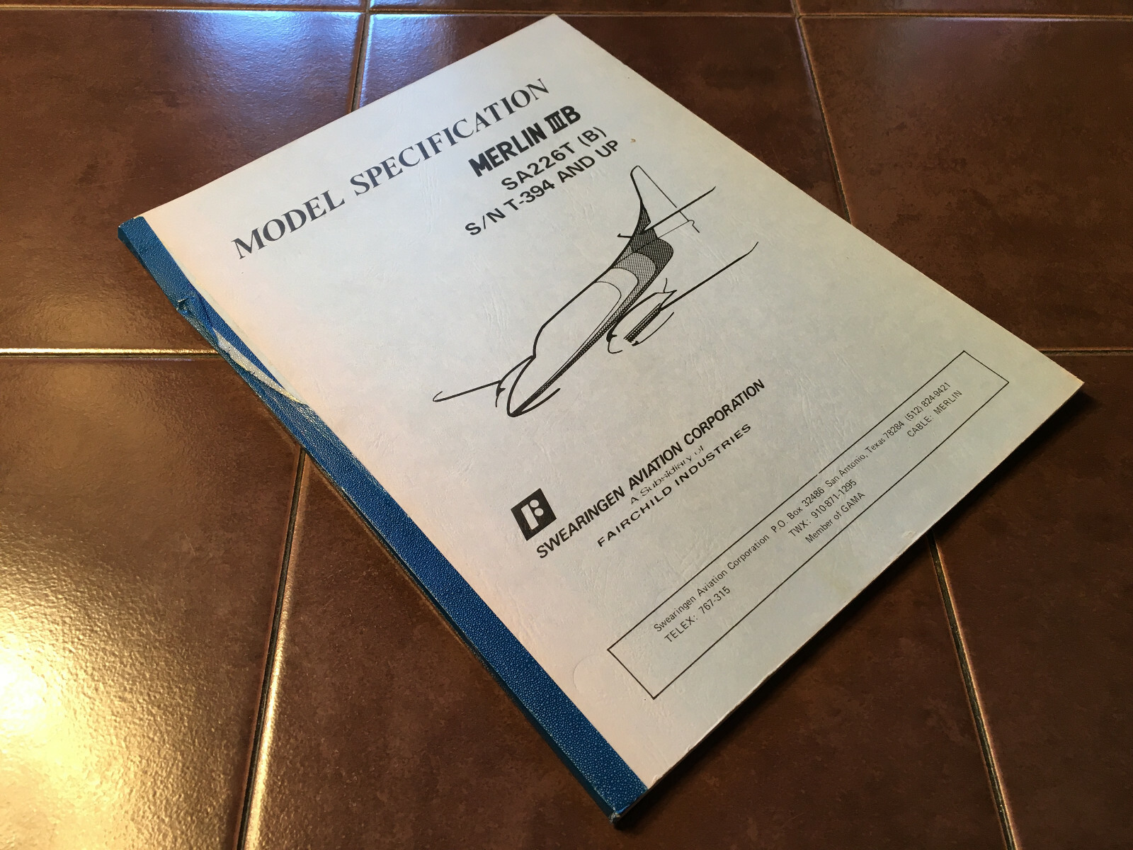 Merlin IIIB SA226T Model Specification Booklet