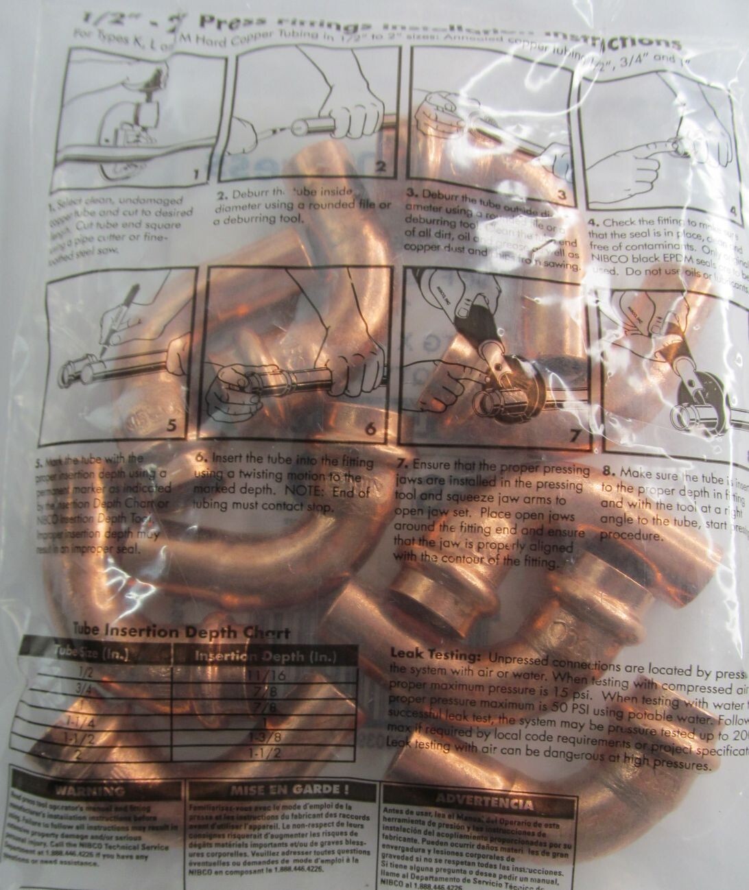 10-PACK NIBCO PC607-2 FTG x PRESS 1/2" 90-DEGREE COPPER ELBOWS 9059110PC