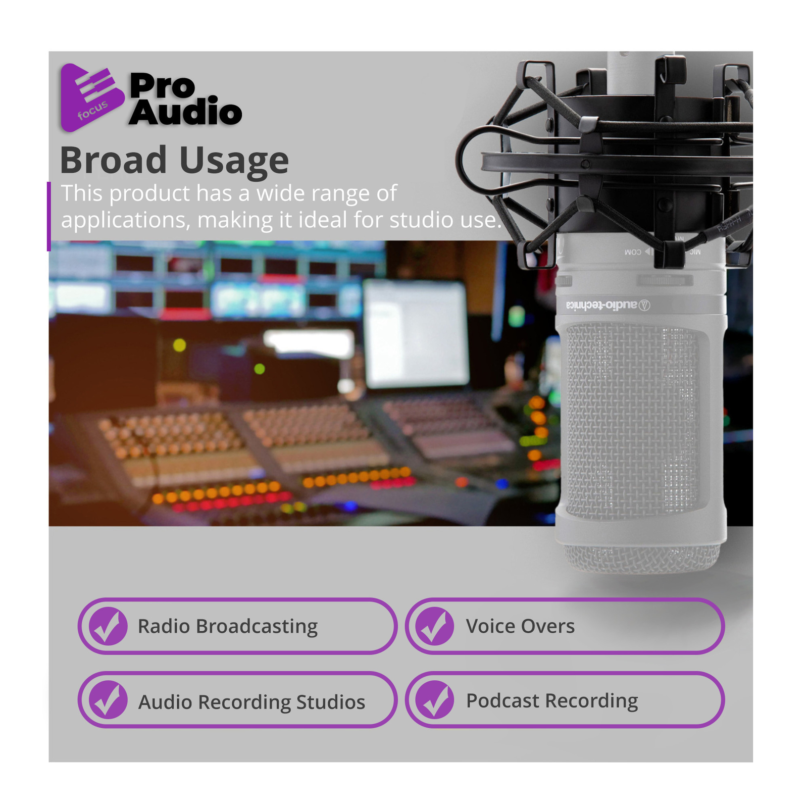 FocusProAudio Basic Microphone Shock Mount for 48 53mm Microphones