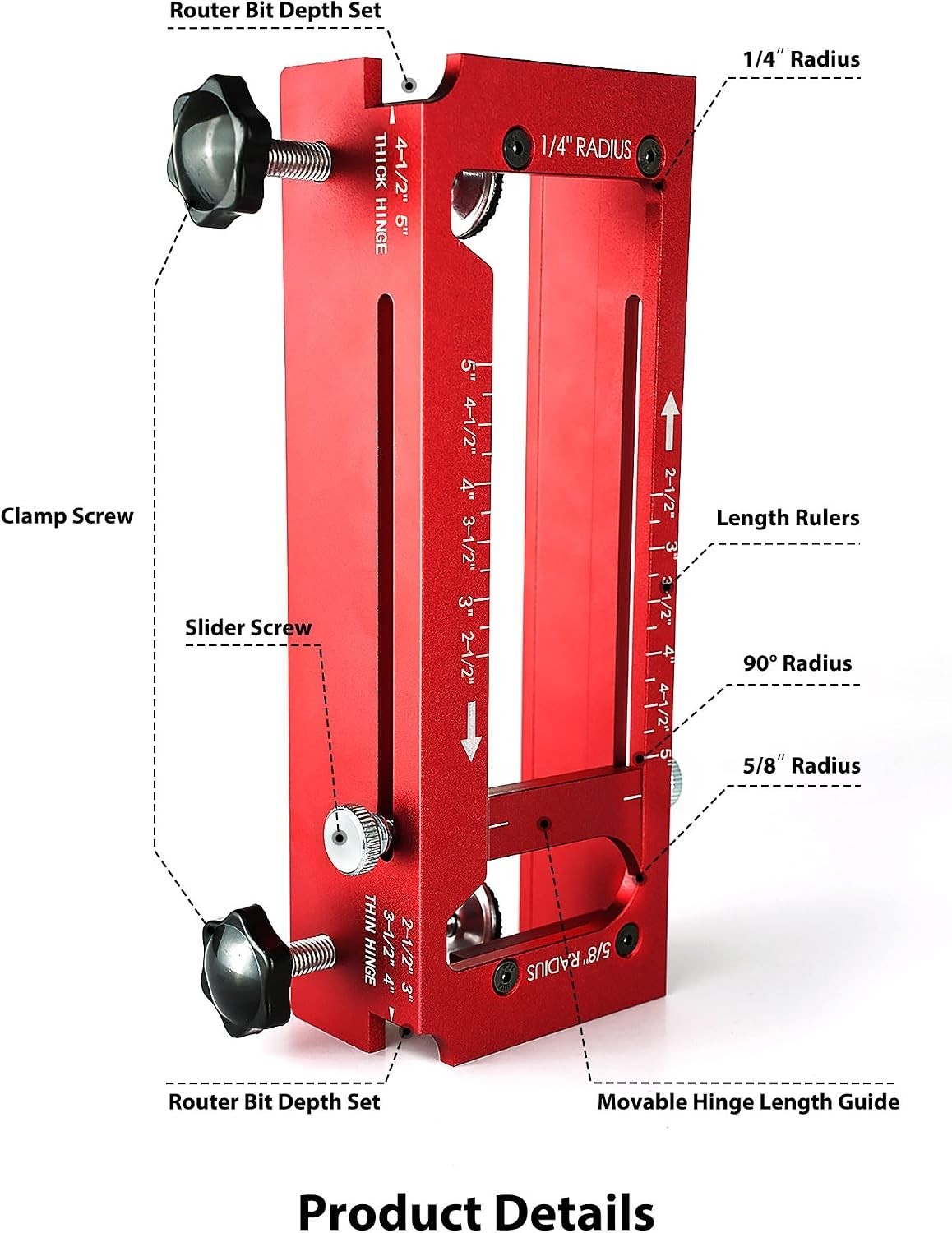 Door Hinge Jig & Lock Hole Drilling Kit – Adjustable Aluminum Router Template...