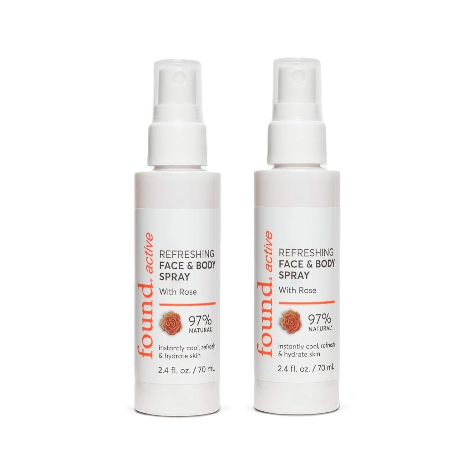 2 Pack Found Active Refreshing Multitasking Face & Body Spray with Rose