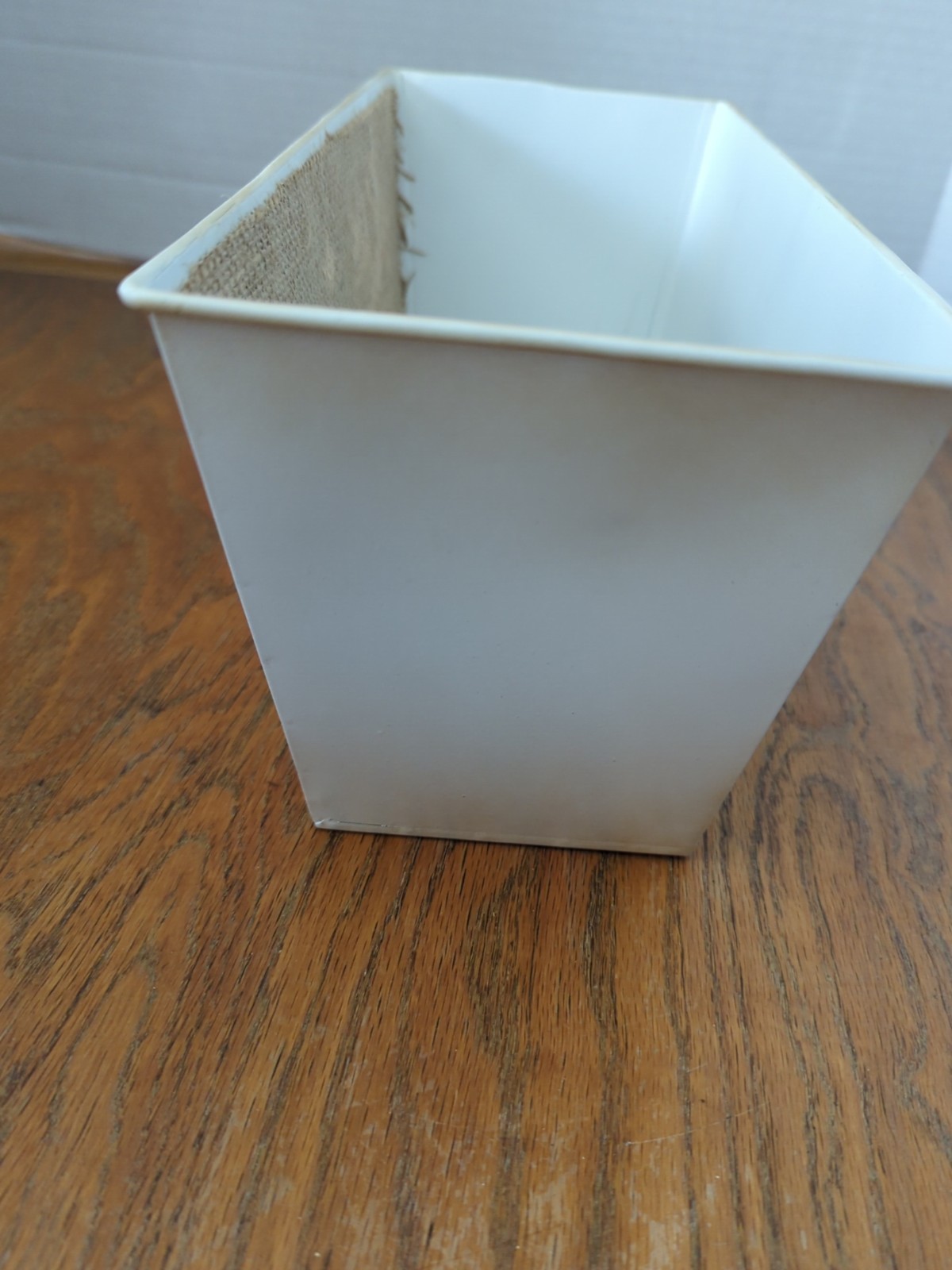 Tin Snowflake Peace White Planter/Gift Basket/ Home Decor