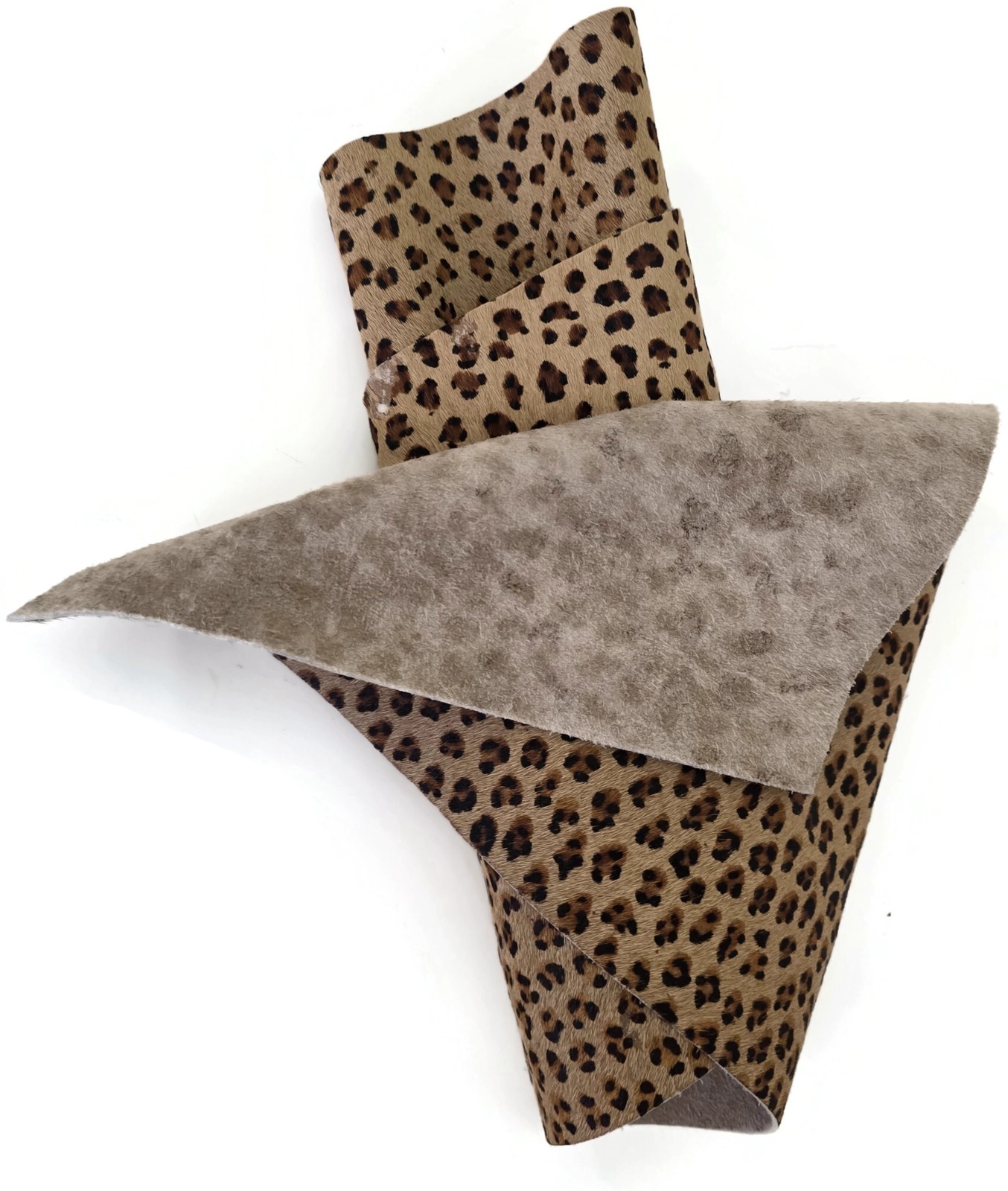 BEAUTIFUL LEOPARD PRINTED FUR HIDE FOR SMALL LEATHER GOODS WITH SMOOTH BACKING