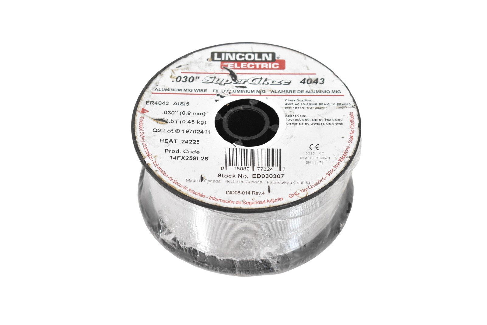 Lincoln Electric .030" SuperGlaze Aluminum MIG Wire Spool 1lb 14DX093L26
