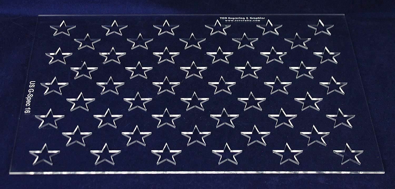 50 Star Field Set -11.34"H X 16"L"-G-Spec 1/8" Acrylic- Painting /Crafts/Templat