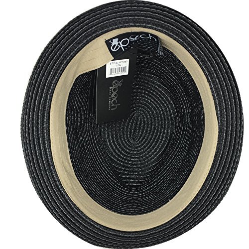Men's Premium Straw Porkpie Fedora Hat Small/Medium Black