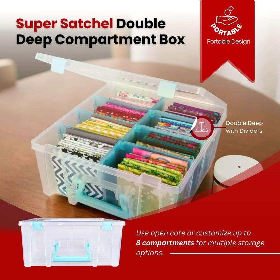 6990SA Super Satchel Double Deep Compartment Box - Art Storage with 8 Removable