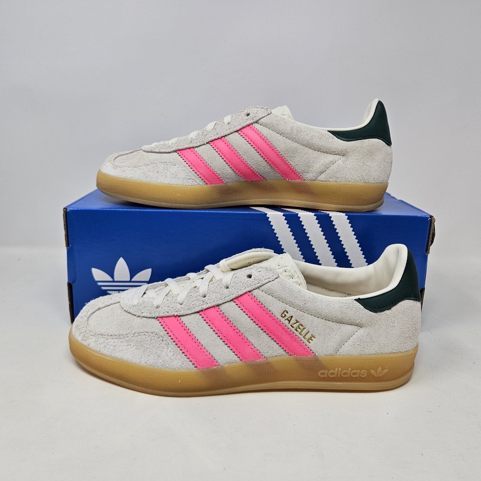 Adidas Gazelle Indoor Shoes / Off White Beige Lucid Pink / JQ1096 / Women's 9