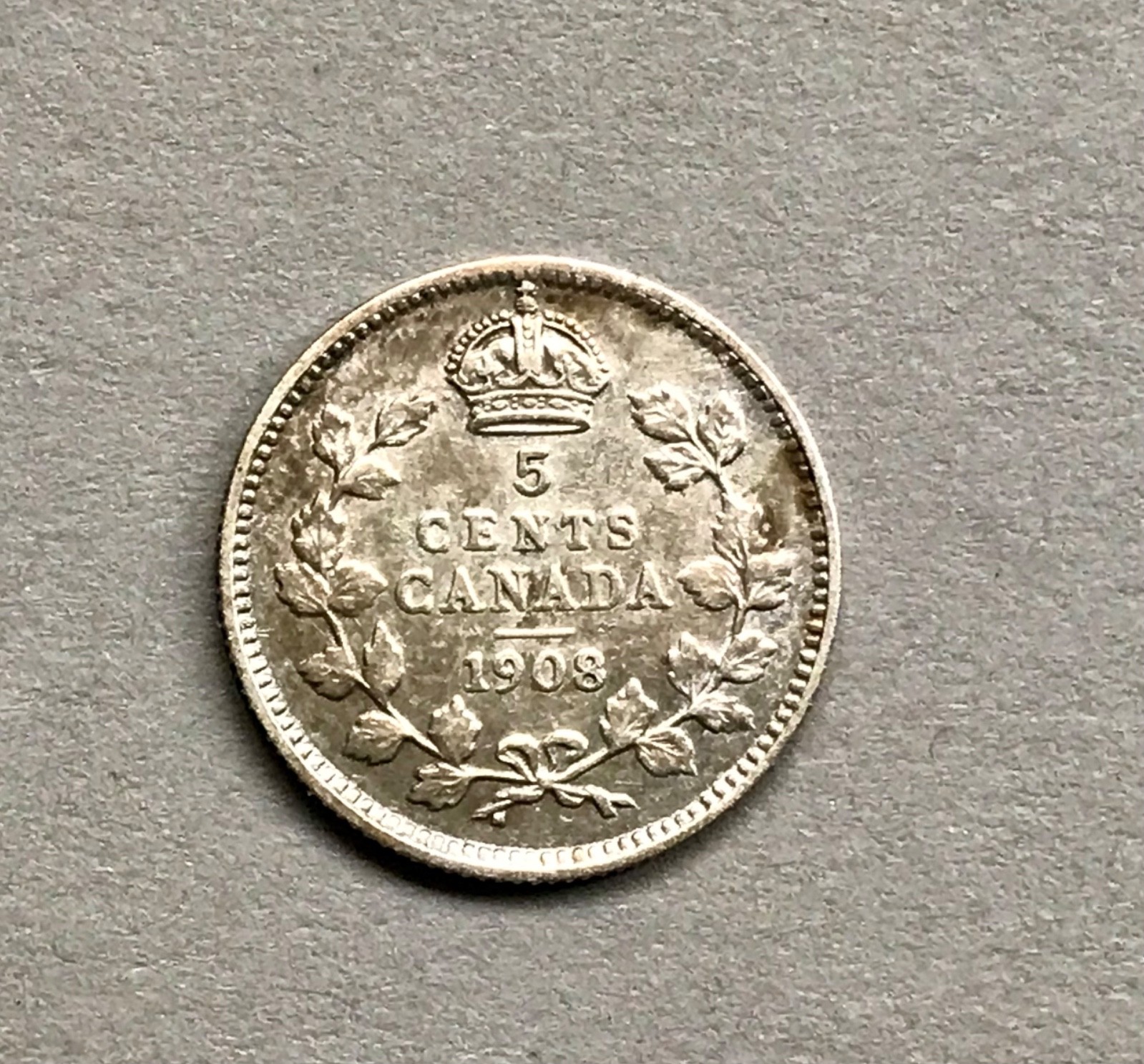 1908 Canada Five Cents Silver