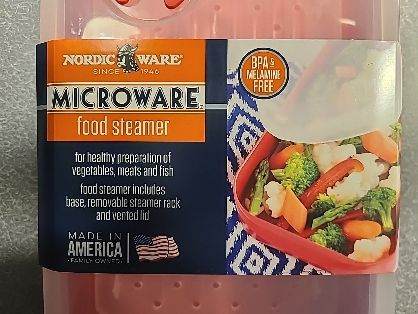 Nordic Ware Microwave Steam Cooker (Vegetables, Meat, Fish) Red