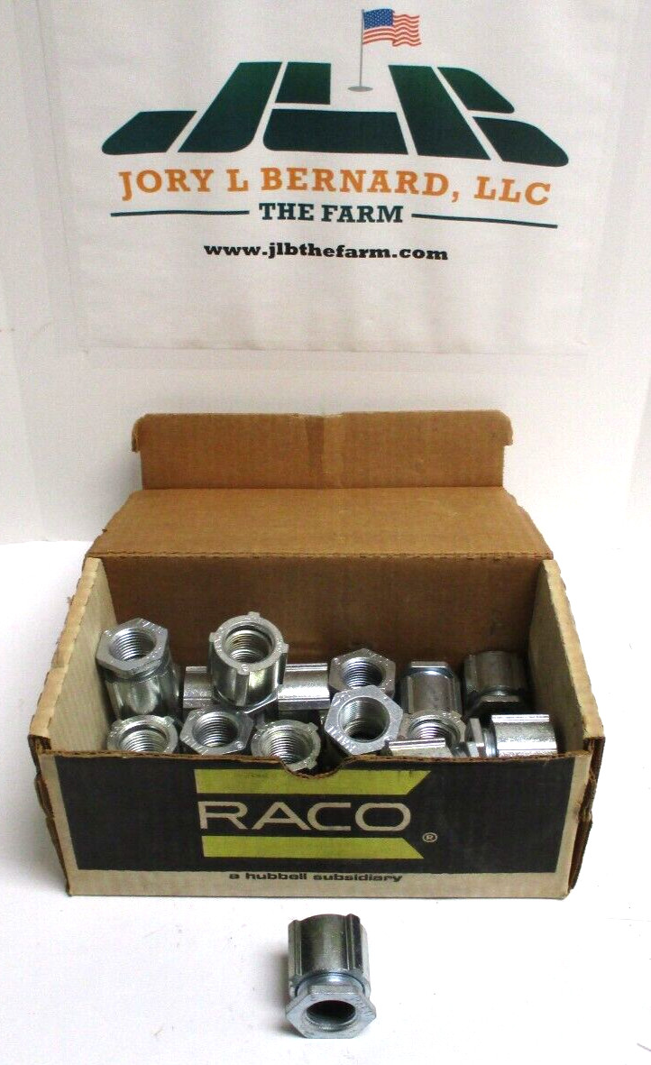 RACO - HUBBELL , 1502 , 1/2" 3-PIECE COUPLING , LOT OF 24 , SURPLUS