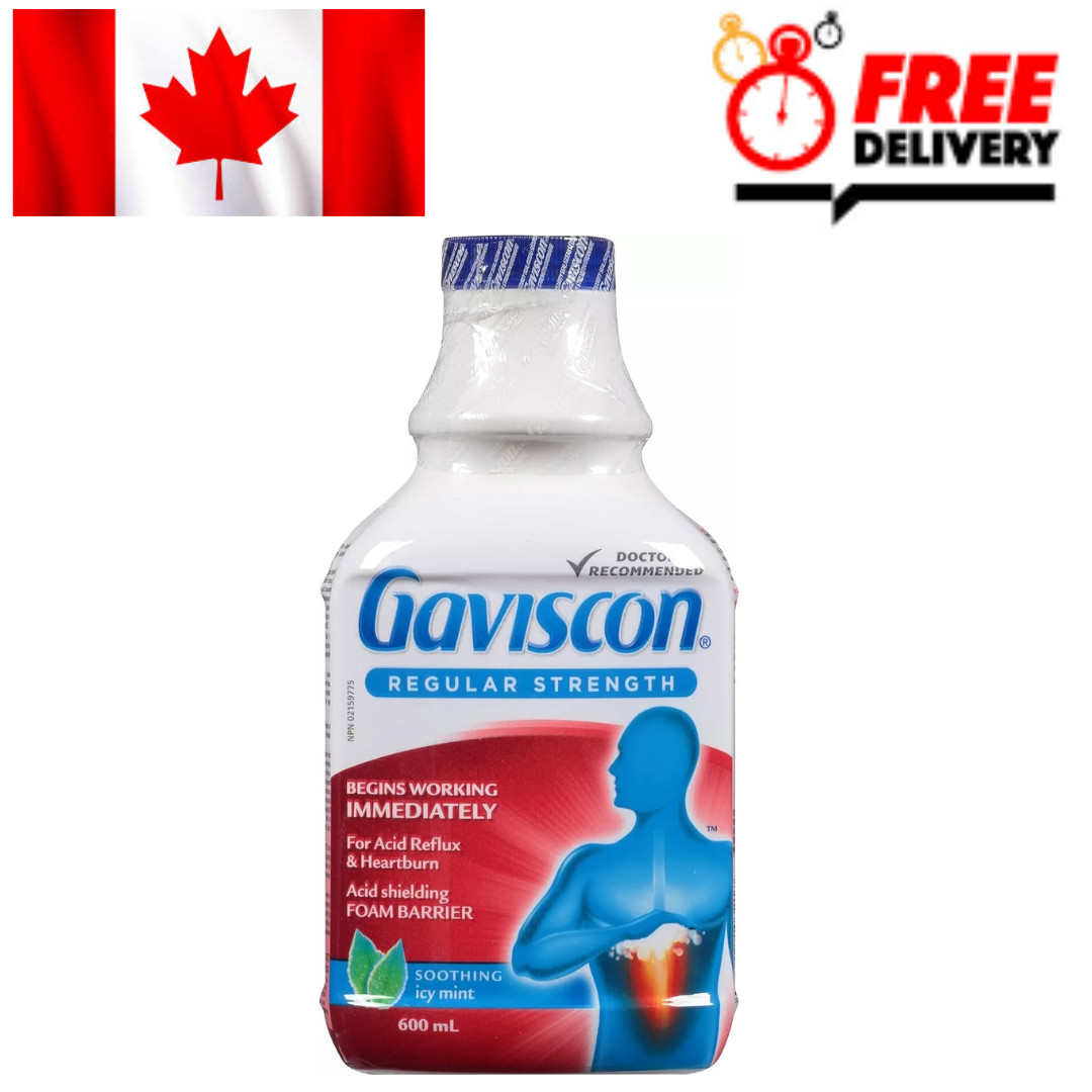 GAVISCON Regular Strength Antacid Liquid Soothing Icy Mint, 600 ml Long Expiry