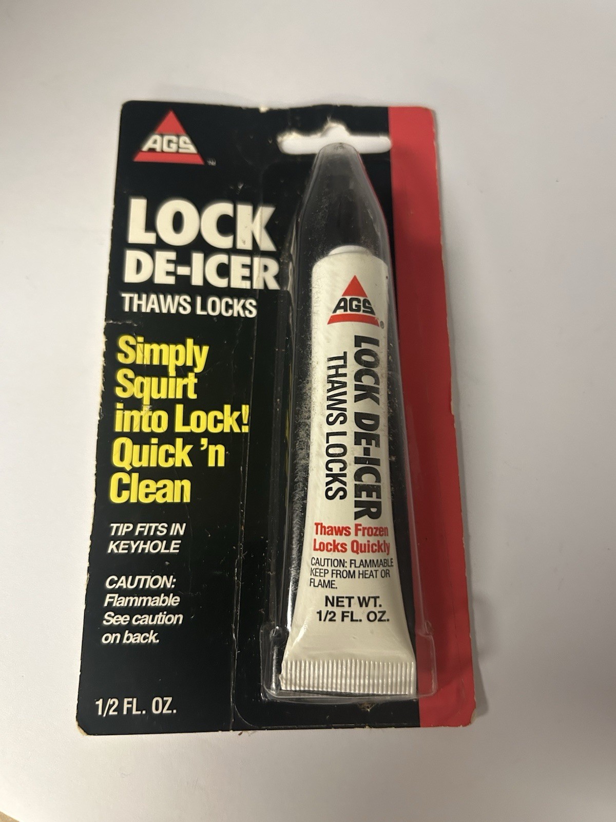 New Package of AGS Lock De-Icer Half Fluid Ounce Fits In Key Hole Door Hardware