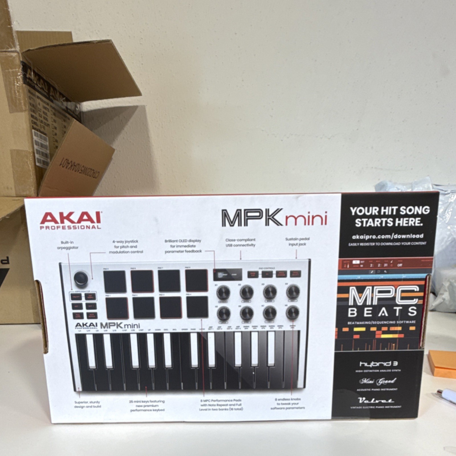 Akai MPK mini Special Edition White 25-Key Keyboard Controller USB Arpeggiator
