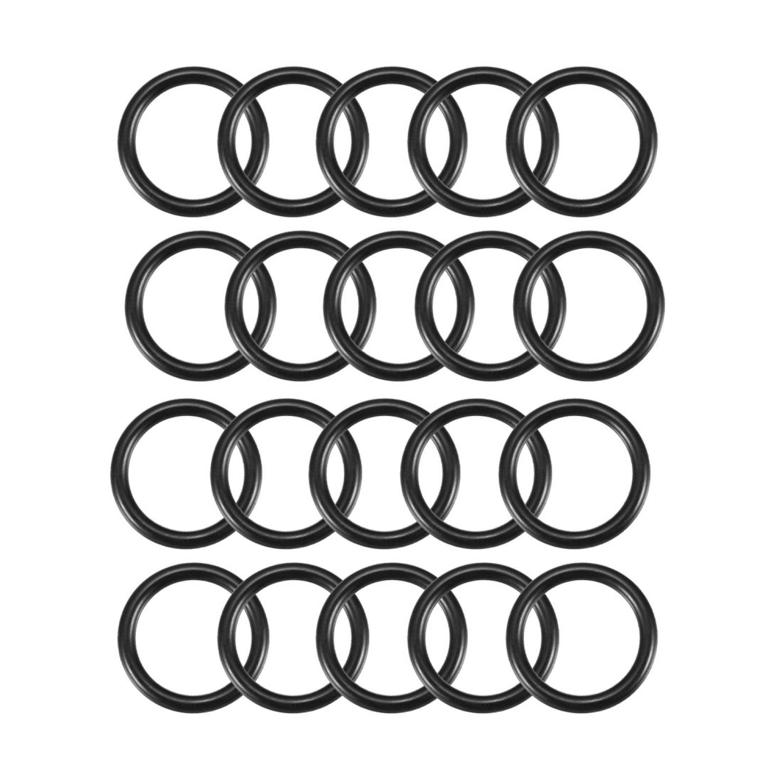 20Pcs Black 20 x 2mm Industrial Flexible Rubber O Ring Oil Sealing Grommets