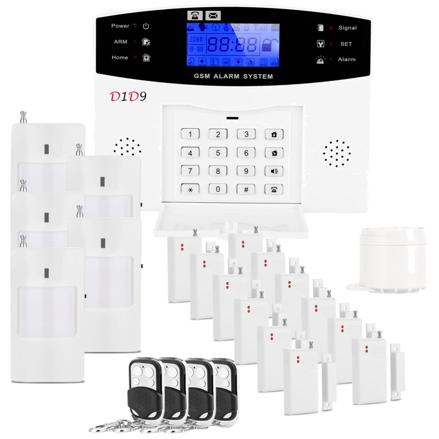 Versatile Wireless Burglar Alarm System with Real-Time Alerts - 24-Piece Set