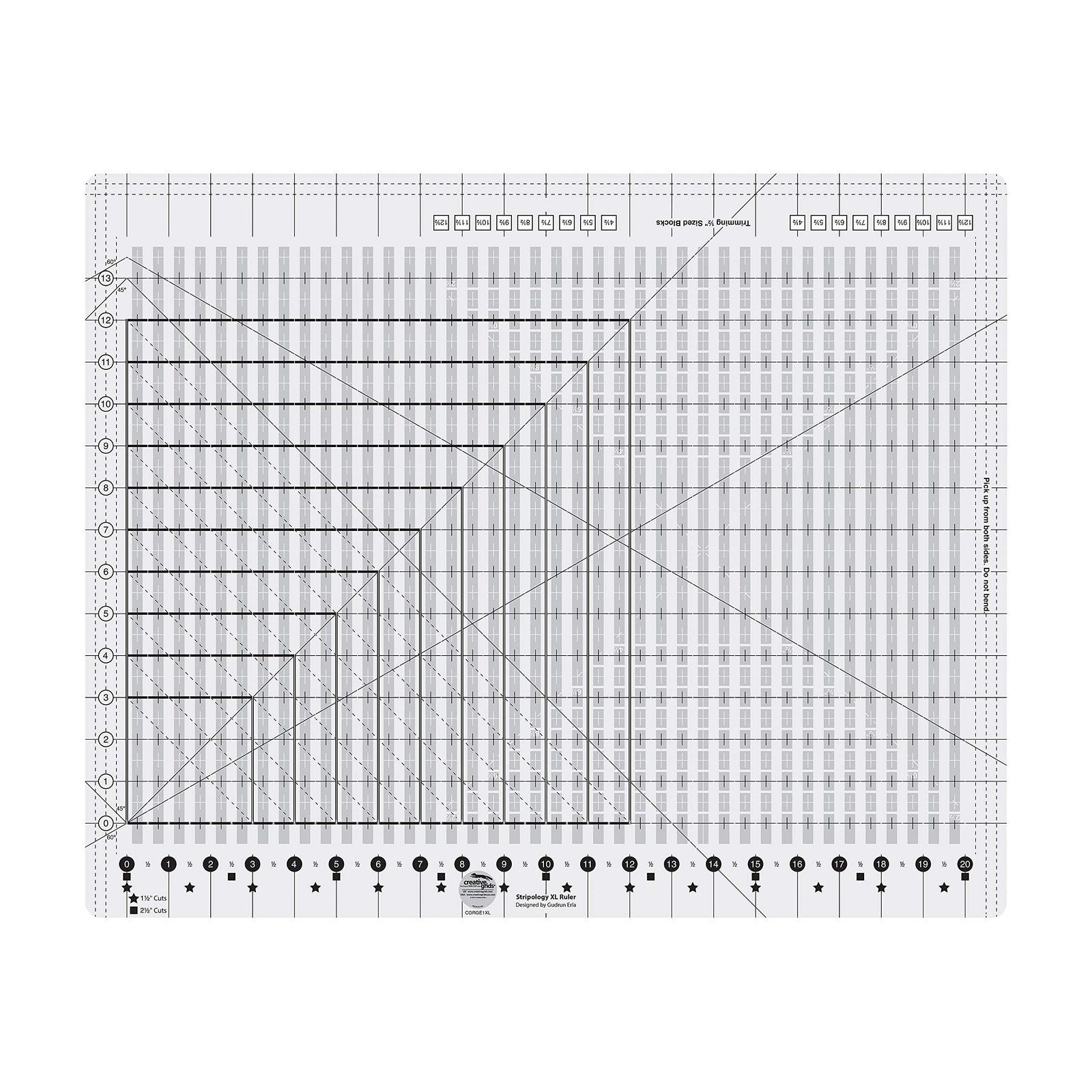 Stripology XL Slotted Quilting Ruler - CGRGE1XL – Made in USA, 17-3/4in x 22i...