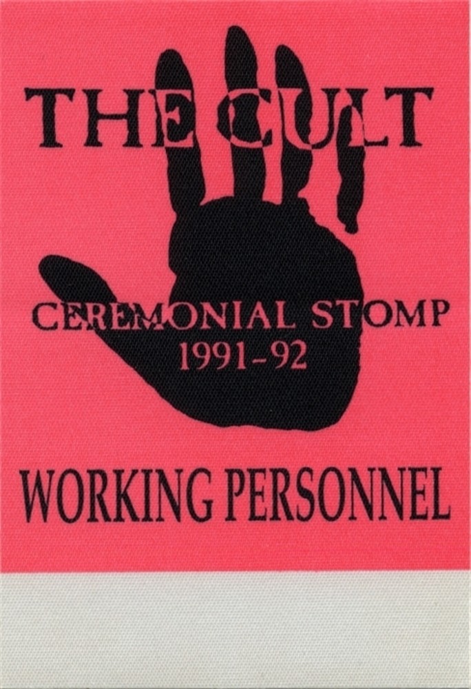 The Cult 1991 Ceremony concert tour Working Crew Backstage Pass