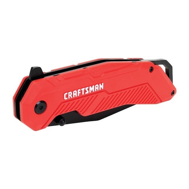 Craftsman Axis Lock Combination Drop Point Blade Red Handle Folding Pocket Knife
