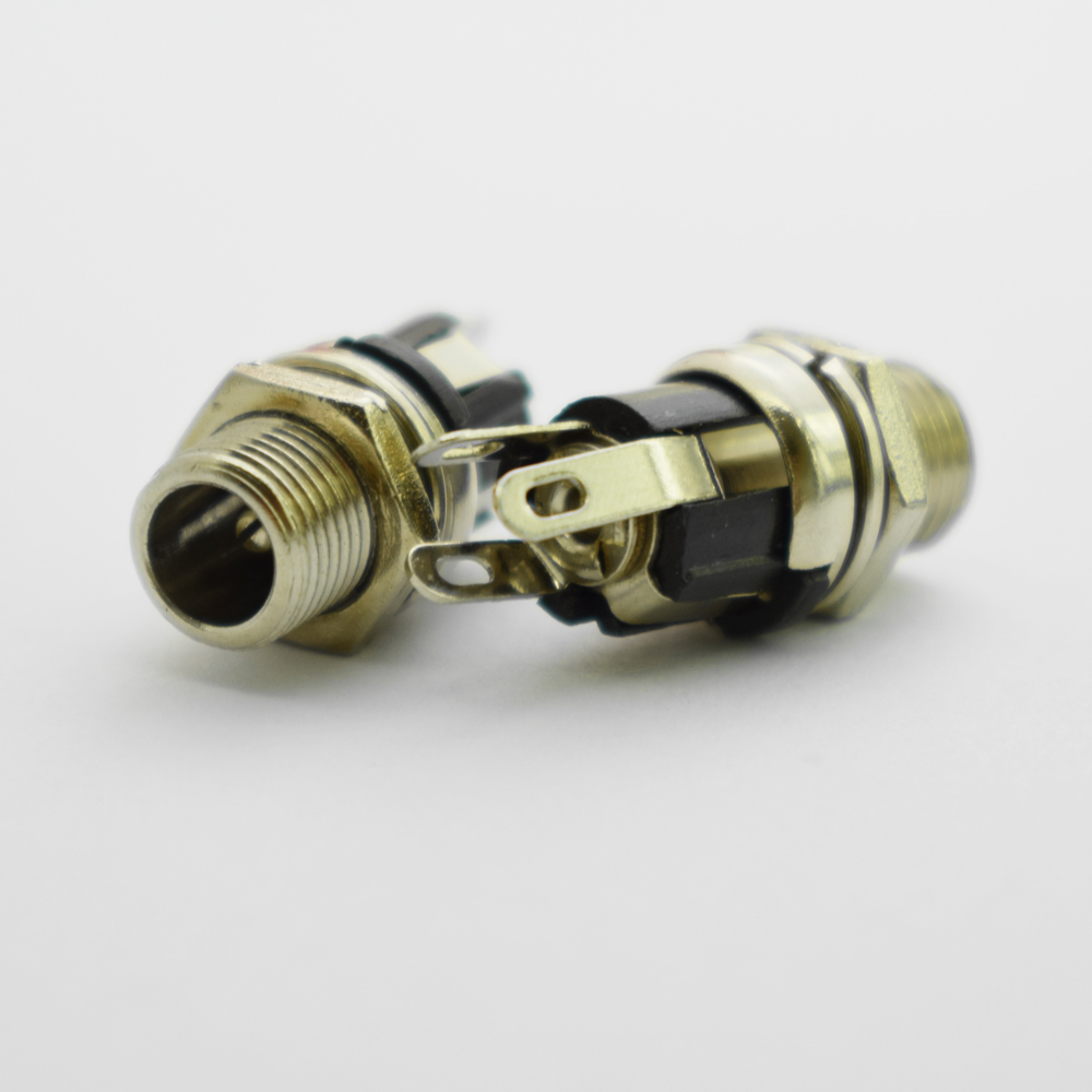 50pcs Brass 2.5mm x 5.5mm DC Power Female Jack PC Panel Mount Socket Connector
