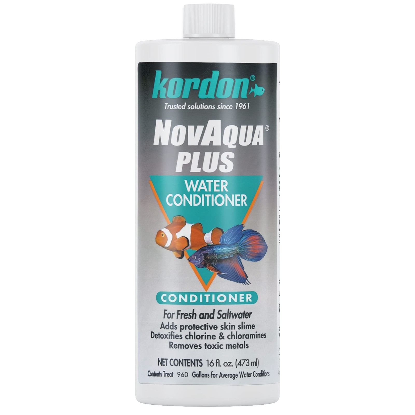 #33156 Novaqua Plus- Water Conditioner for Aquarium, 16-Ounce, Black