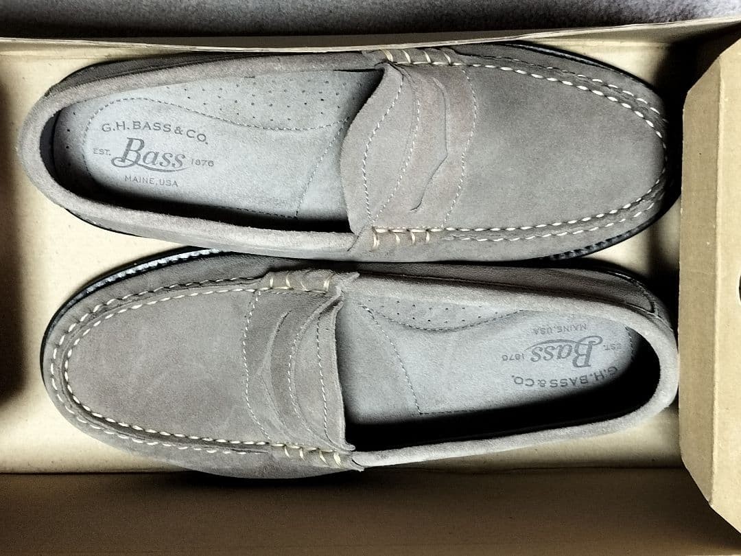 BASS Men’s Loafers Casual Shoes Leather Slip-On Black