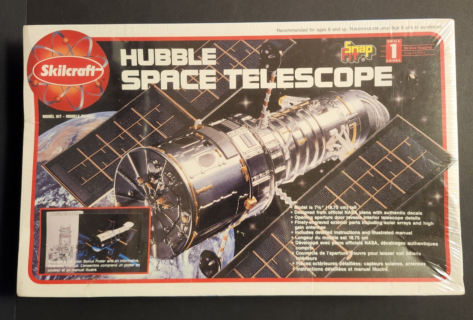 🔥 Skilcraft 1/72 Scale Hubble Space Telescope Model Kit SEALED - 1995-READ DESC