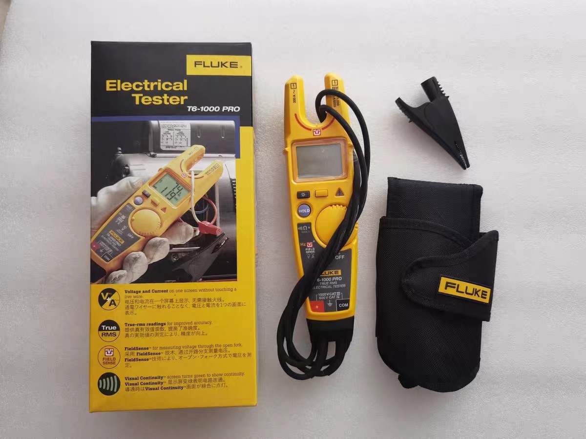 Fluke T6-1000 pro Electrical Tester Fieldsense 1000V AC/DC True RMS&Fluke case