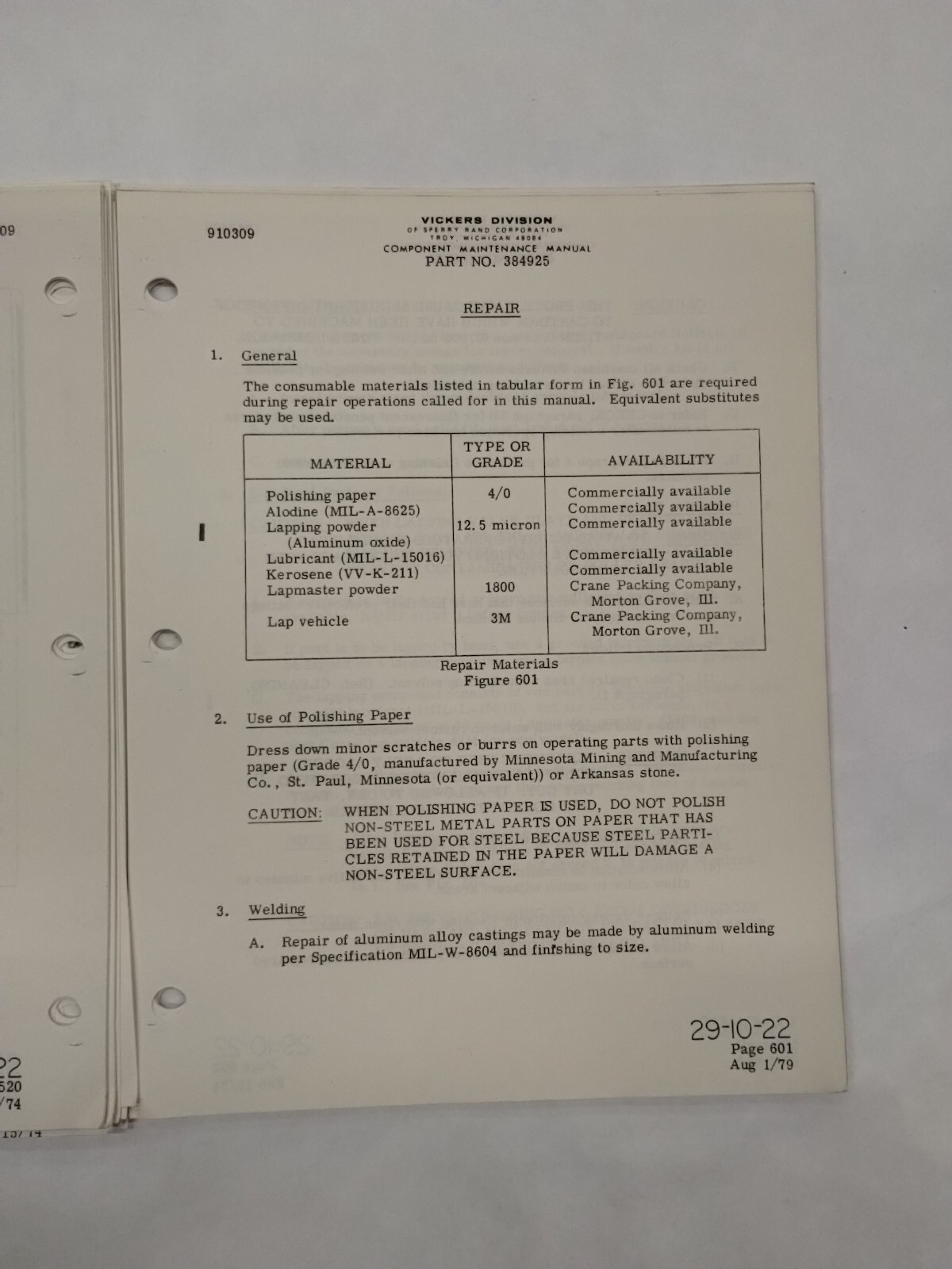 Sperry Vickers Variable Displacement Hydraulic Pump Assembly Maintenance Parts