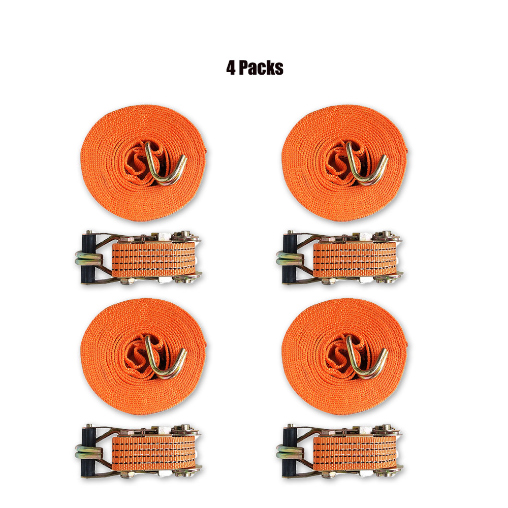 2''x32.8' Ratchet Tie Down Cargo Straps 11000lbs J Hook   Moving Hauling Truck