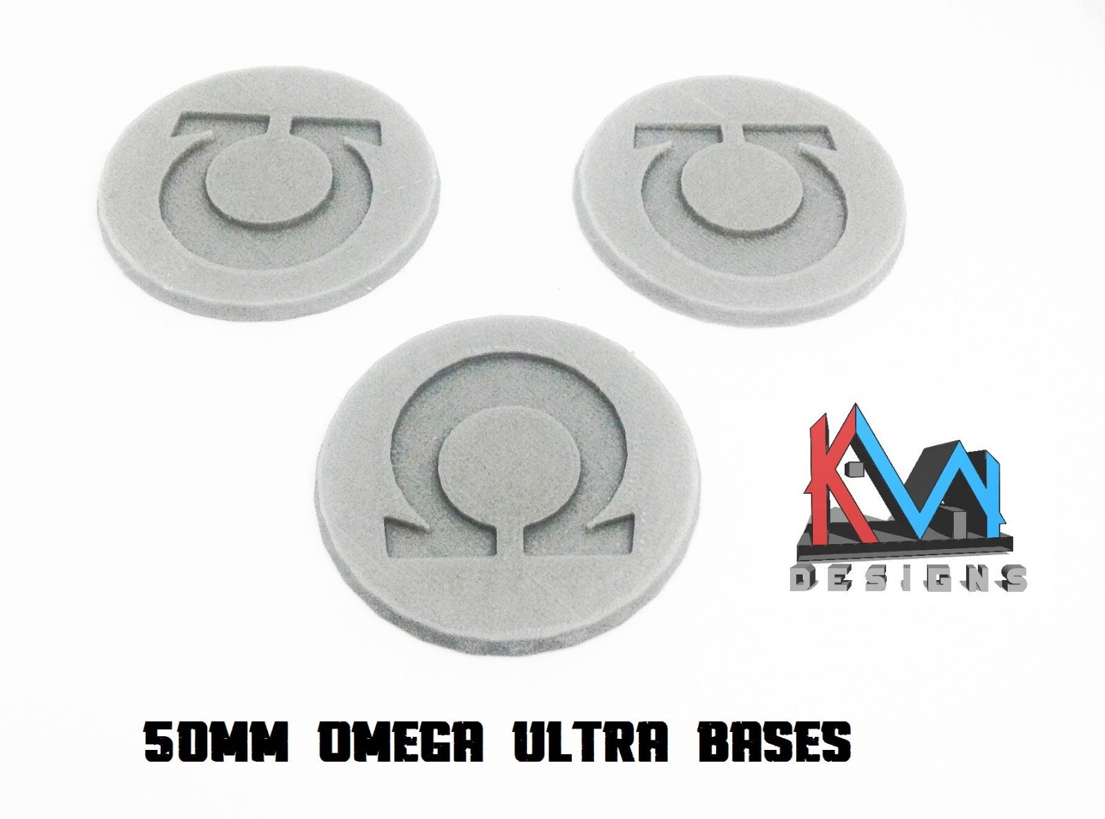 3D Printed - 50mm Ultra Omega Bases - Set of 3 Bases