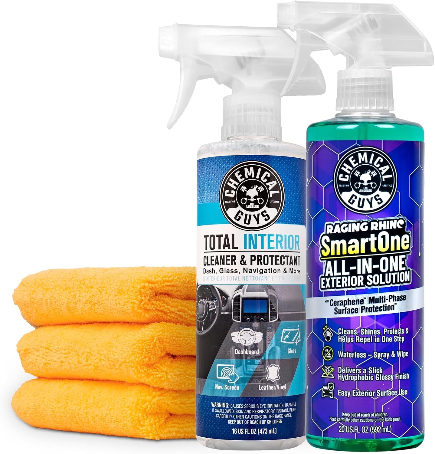 Chemical Guys - Raging Rhino Smartone (20oz) & Total Interior (16oz) & 3 Towels