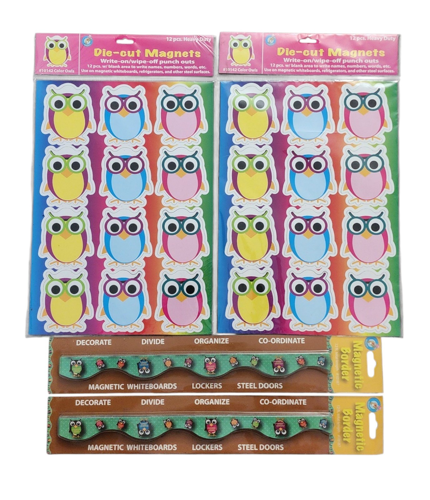 Ashley Owl Magnetic Border & Die-Cut Magnets Classroom Decoration Set