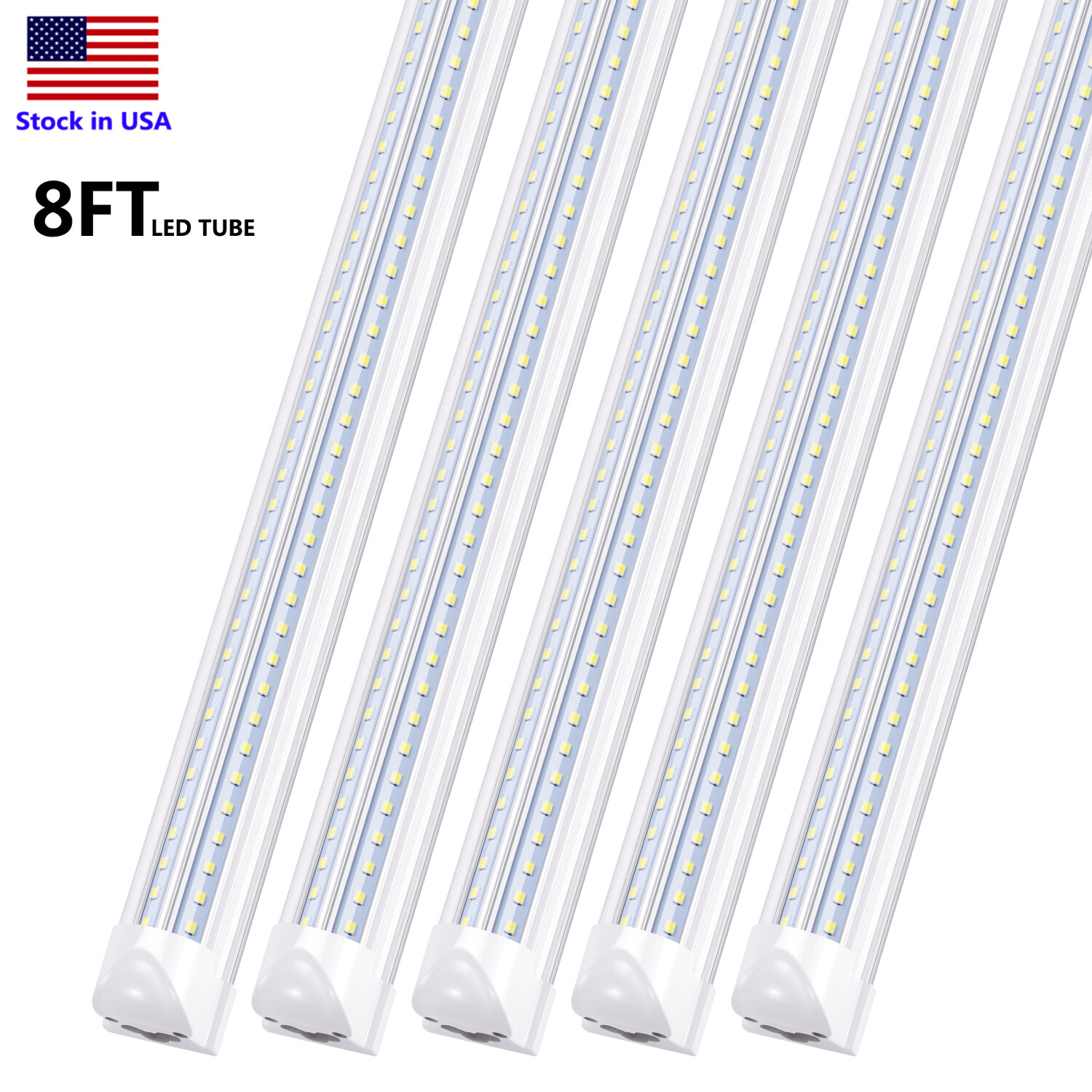 T8 LED Tube 8FT Garage Warehouse Light 8 Foot Linkable LED Shop Light Fixture