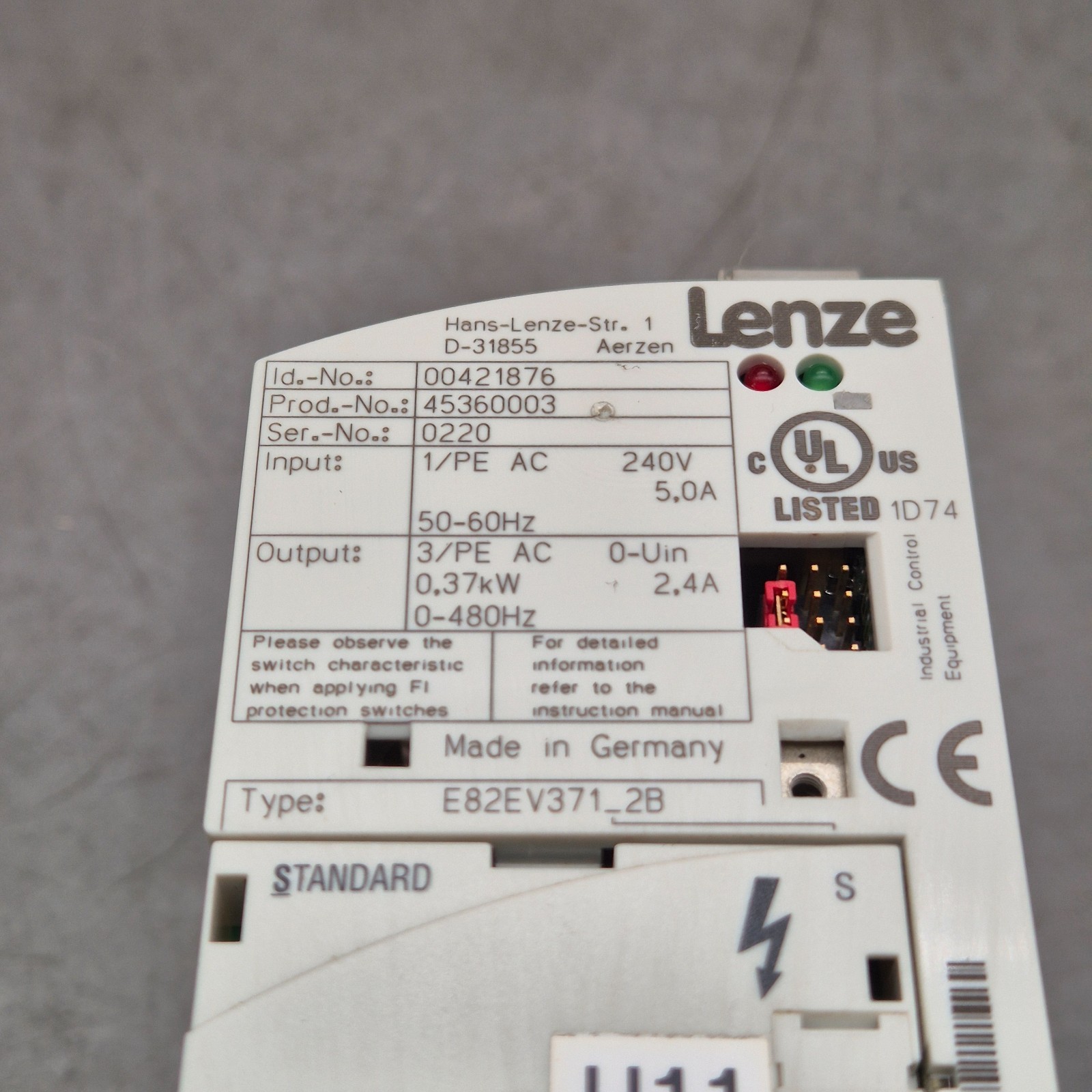 LENZE E82EV371_2B 00421876 45360003