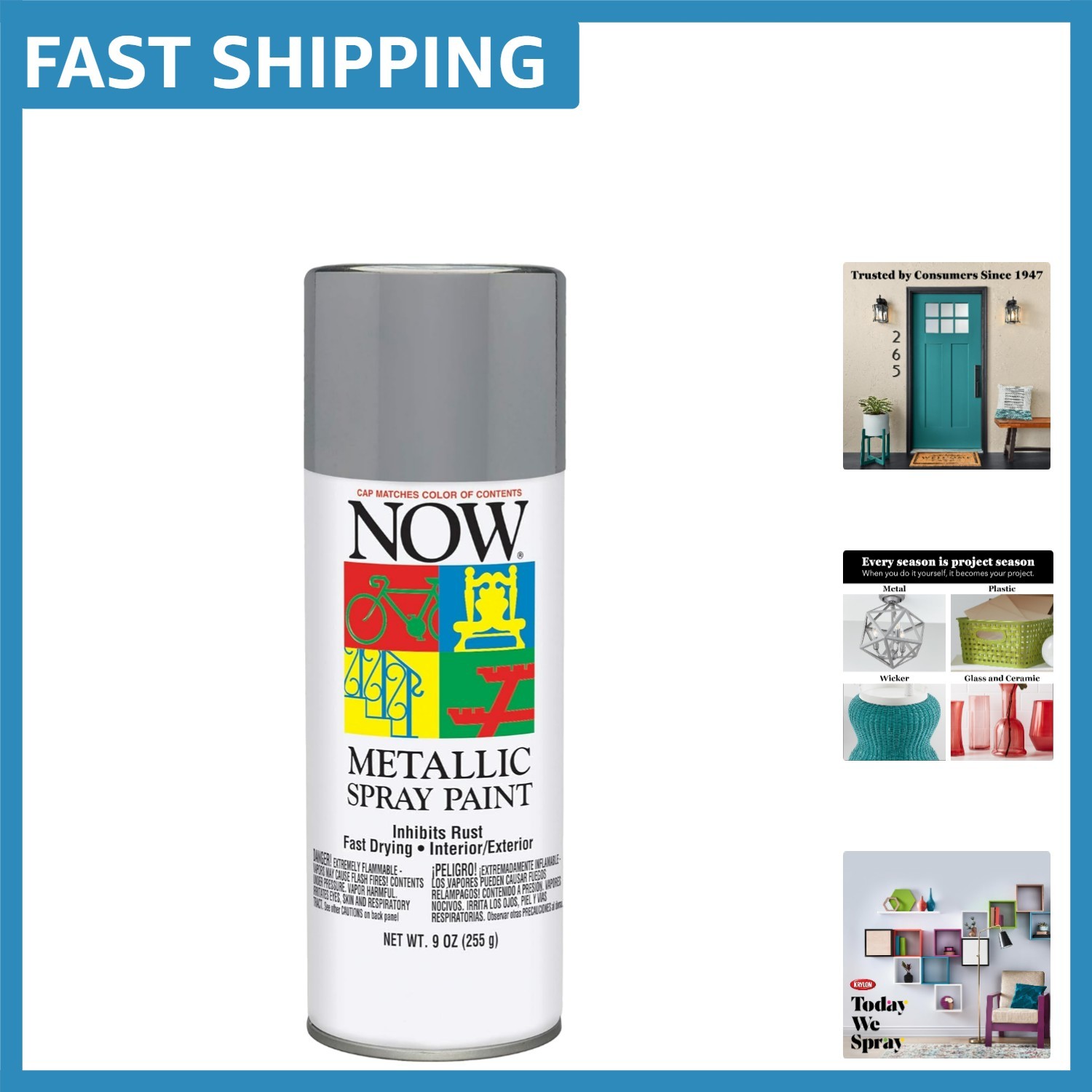 9 oz Gloss Aluminum Spray Paint - Perfect for Indoor and Outdoor Projects