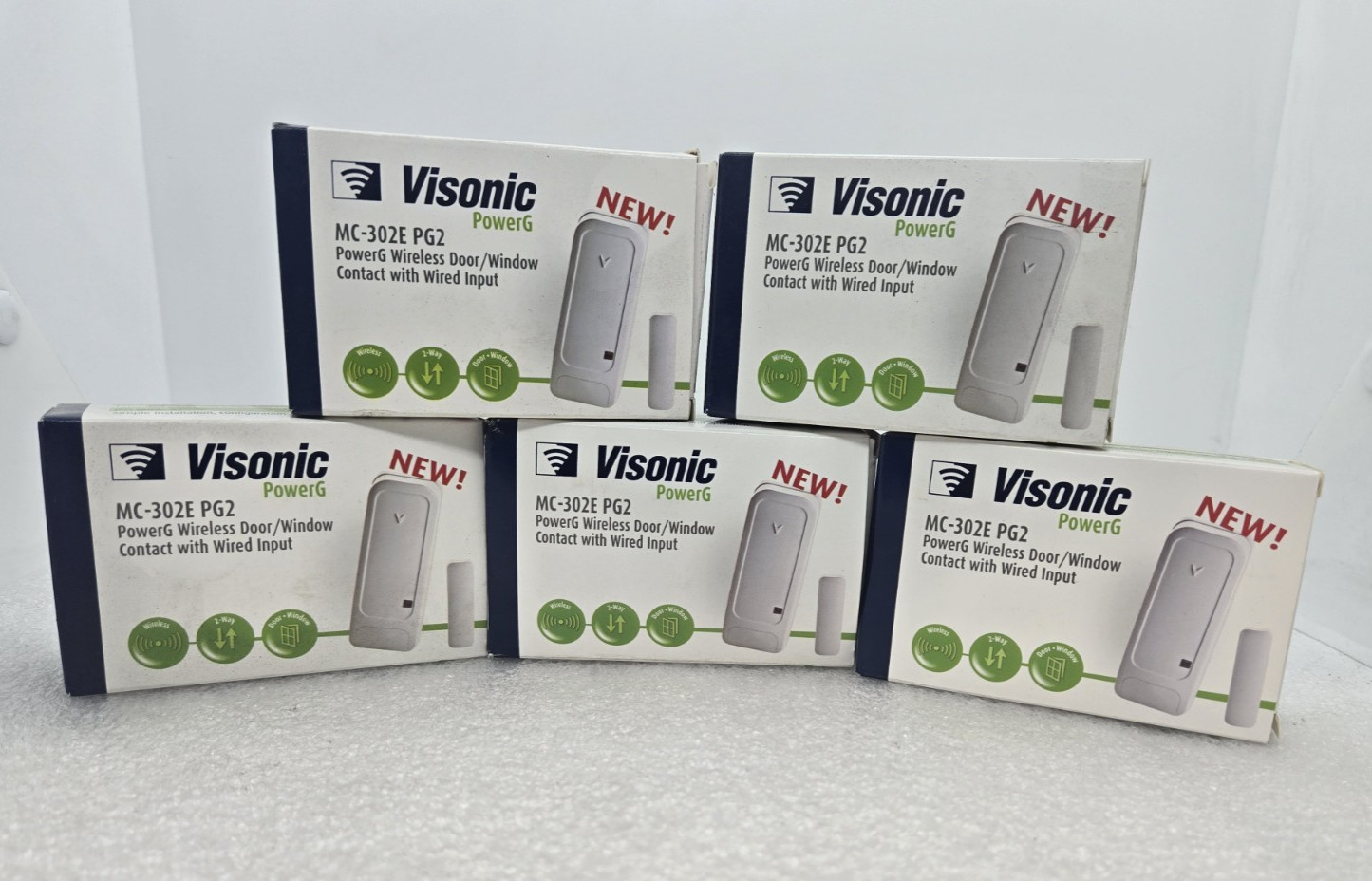 [LOT OF 5] VISONIC MC-302E PG2 Wireless Door/Window Contact FAST FREE SHIPPING b