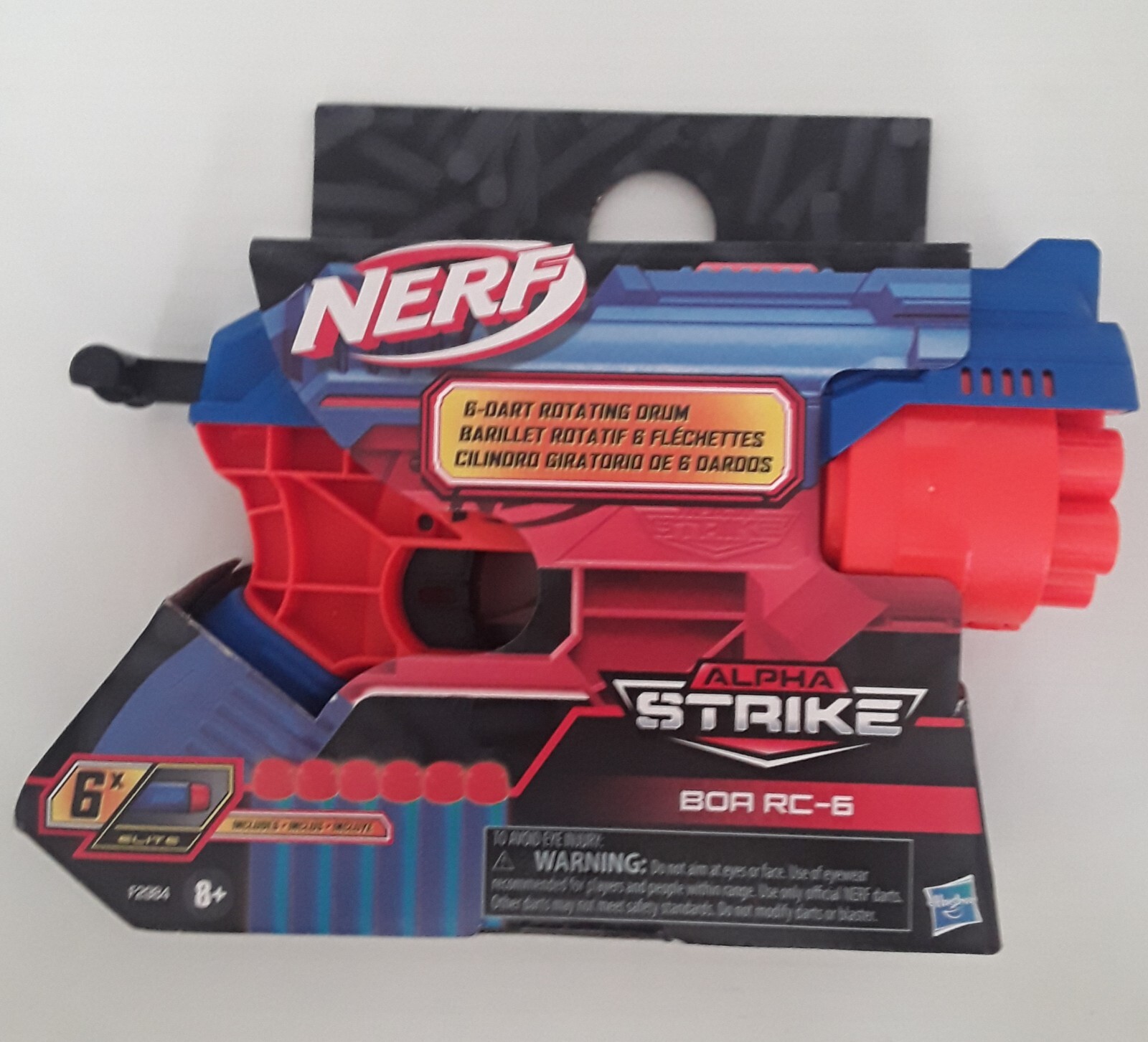Nerf Gun Alpha Strike BOA RC-6 Hasbro Rotating Drum Darts