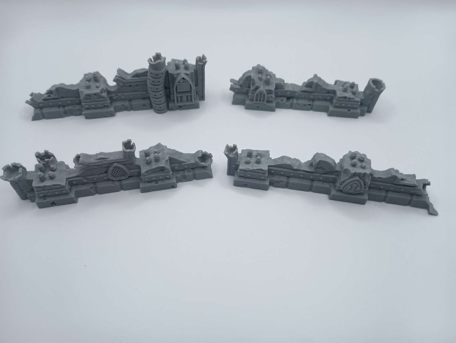 3D Printed Gothic Sector 75 Ruined Wall Set 3 (28mm-32mm Scale) [PTO]