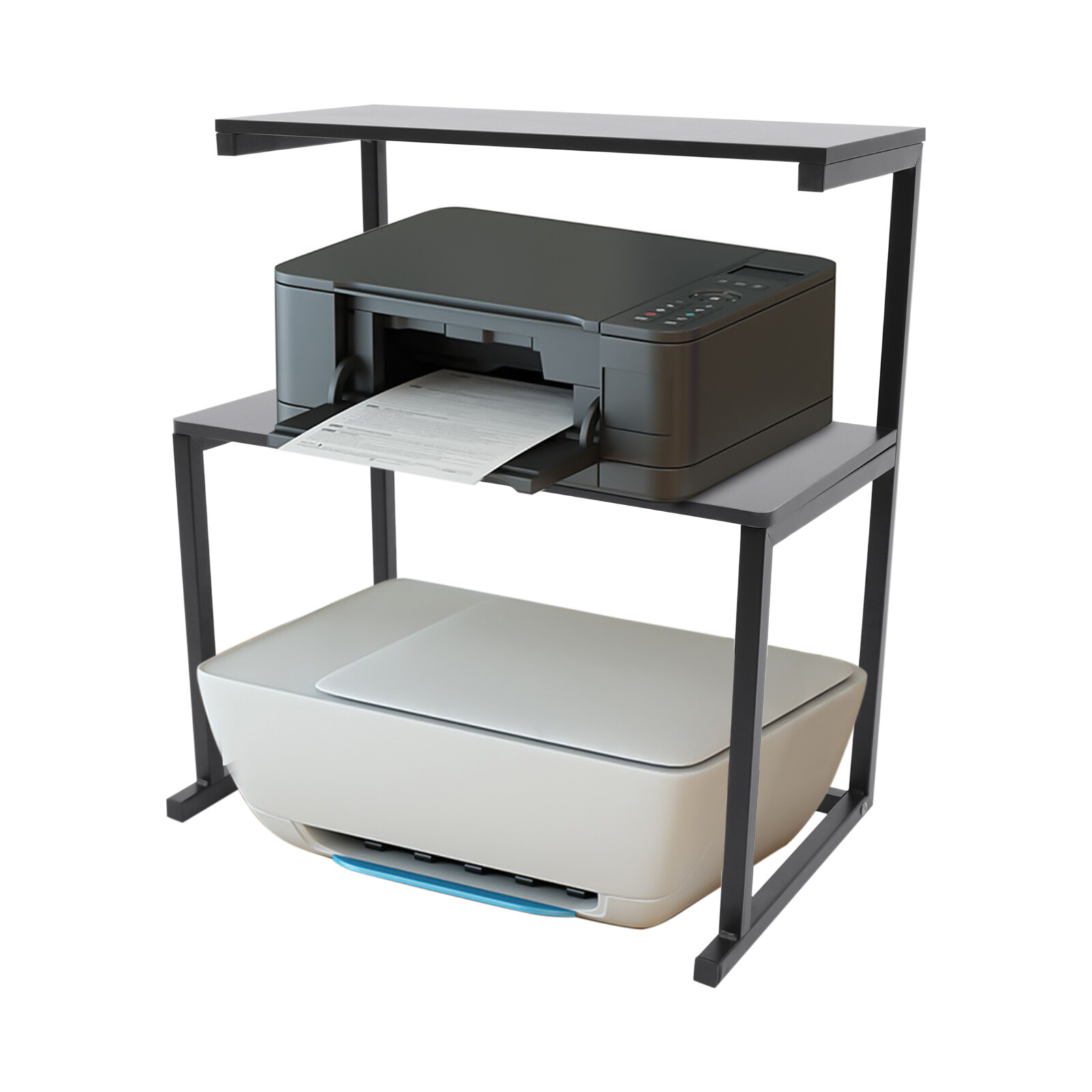 Table Storage Shelf 3-Tier Home Office Desktop Storage Rack Desk Printer Stand