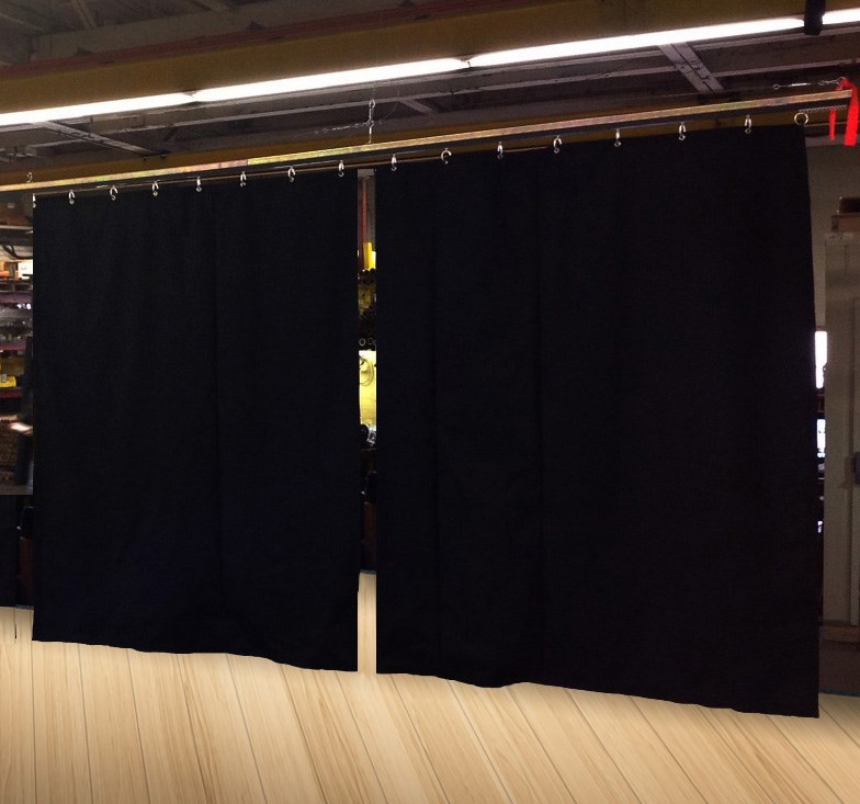 Lot of (2) Black Stage Curtain/Backdrop/Partition, 10 H x 10 W each, Non-FR