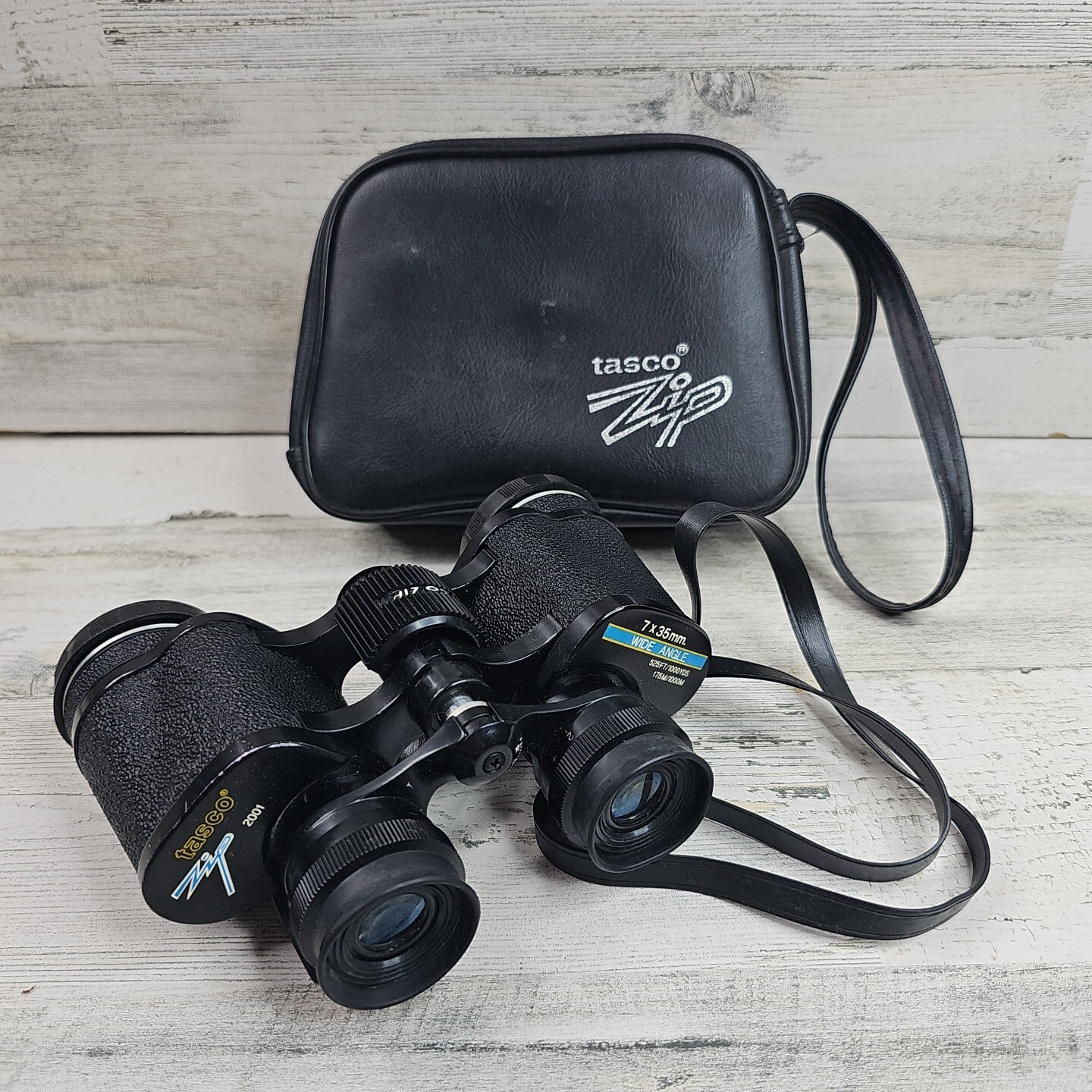 Tasco Wide Angle and Rubber 2001 7x35MM Binoculars w/ Lens Caps and Strap